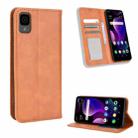 For TCL 30Z Magnetic Buckle Retro Texture Leather Phone Case(Brown) - 1