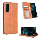 For TCL Stylus 5G Magnetic Buckle Retro Texture Leather Phone Case(Brown) - 1