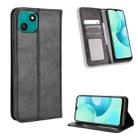 For Wiko T10 Magnetic Buckle Retro Texture Leather Phone Case(Black) - 1