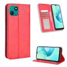 For Wiko T10 Magnetic Buckle Retro Texture Leather Phone Case(Red) - 1