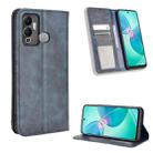 For Infinix Hot 12 Play Magnetic Buckle Retro Texture Leather Phone Case(Blue) - 1