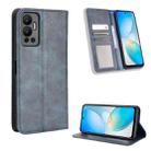 For Infinix Hot 12 Magnetic Buckle Retro Texture Leather Phone Case(Blue) - 1