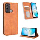 For Infinix Hot 12i Magnetic Buckle Retro Texture Leather Phone Case(Brown) - 1