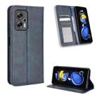 For Xiaomi Redmi Note 11T Pro 5G Magnetic Buckle Retro Texture Leather Phone Case(Blue) - 1
