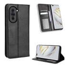 For Huawei nova 10 Magnetic Buckle Retro Texture Leather Phone Case(Black) - 1