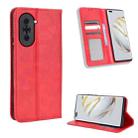 For Huawei nova 10 Magnetic Buckle Retro Texture Leather Phone Case(Red) - 1