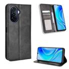 For Huawei nova Y70 / nova Y70 Plus Magnetic Buckle Retro Texture Leather Phone Case(Black) - 1