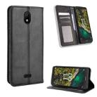 For Nokia C100 Magnetic Buckle Retro Texture Leather Phone Case(Black) - 1