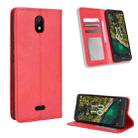 For Nokia C100 Magnetic Buckle Retro Texture Leather Phone Case(Red) - 1