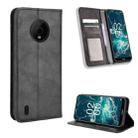For Nokia C200 Magnetic Buckle Retro Texture Leather Phone Case(Black) - 1