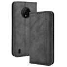 For Nokia C200 Magnetic Buckle Retro Texture Leather Phone Case(Black) - 2