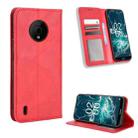 For Nokia C200 Magnetic Buckle Retro Texture Leather Phone Case(Red) - 1