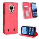 For Oukitel WP16 Magnetic Buckle Retro Texture Leather Phone Case(Red) - 1