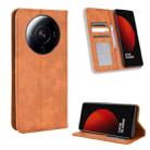 For Xiaomi 12S Ultra Magnetic Buckle Retro Texture Leather Phone Case(Brown) - 1