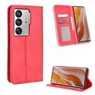 For ZTE Axon 40 Ultra Magnetic Buckle Retro Texture Leather Phone Case(Red) - 1