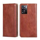 For OPPO A57 4G 2022 Gloss Oil Solid Color Magnetic Flip Leather Phone Case(Brown) - 1