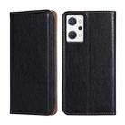 For OPPO Reno7 A JP Version Gloss Oil Solid Color Magnetic Flip Leather Phone Case(Black) - 1