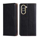 For Huawei nova 10 Gloss Oil Solid Color Magnetic Flip Leather Phone Case(Black) - 1