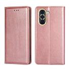 For Huawei nova 10 Gloss Oil Solid Color Magnetic Flip Leather Phone Case(Rose Gold) - 1