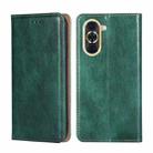 For Huawei nova 10 Gloss Oil Solid Color Magnetic Flip Leather Phone Case(Green) - 1