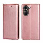 For Huawei nova 10 Pro Gloss Oil Solid Color Magnetic Flip Leather Phone Case(Rose Gold) - 1