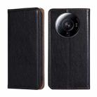 For Xiaomi 12S Ultra Gloss Oil Solid Color Magnetic Flip Leather Phone Case(Black) - 1