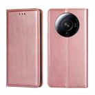 For Xiaomi 12S Ultra Gloss Oil Solid Color Magnetic Flip Leather Phone Case(Rose Gold) - 1