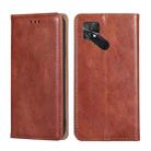 For Xiaomi Poco C40 Gloss Oil Solid Color Magnetic Flip Leather Phone Case(Brown) - 1