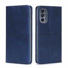 For Motorola Moto G62 5G Cow Texture Magnetic Horizontal Flip Leather Phone Case(Blue) - 1