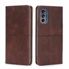 For Motorola Moto G62 5G Cow Texture Magnetic Horizontal Flip Leather Phone Case(Dark Brown) - 1