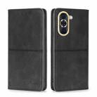 For Huawei Nova 10 Cow Texture Magnetic Horizontal Flip Leather Phone Case(Black) - 1