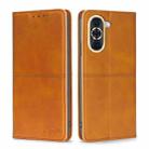 For Huawei Nova 10 Cow Texture Magnetic Horizontal Flip Leather Phone Case(Light Brown) - 1