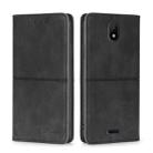 For Nokia C100 Cow Texture Magnetic Horizontal Flip Leather Phone Case(Black) - 1