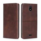 For Nokia C100 Cow Texture Magnetic Horizontal Flip Leather Phone Case(Dark Brown) - 1