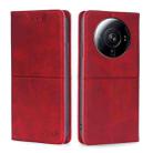 For Xiaomi 12S Ultra Cow Texture Magnetic Horizontal Flip Leather Phone Case(Red) - 1