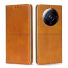 For Xiaomi 12S Ultra Cow Texture Magnetic Horizontal Flip Leather Phone Case(Light Brown) - 1