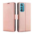 For Motorola Edge 30 Ultra-thin Voltage Side Buckle Horizontal Flip Leather Phone Case(Rose Gold) - 1