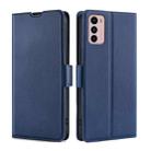 For Motorola Moto G42 4G Ultra-thin Voltage Side Buckle Horizontal Flip Leather Phone Case(Blue) - 1