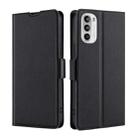 For Motorola Moto G52 4G/G82 5G Ultra-thin Voltage Side Buckle Horizontal Flip Leather Phone Case(Black) - 1