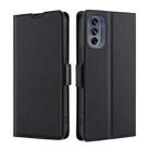 For Motorola Moto G62 5G Ultra-thin Voltage Side Buckle Horizontal Flip Leather Phone Case(Black) - 1