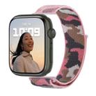 Nylon Loop Watch Band For Apple Watch Series 8&7 41mm / SE 2&6&SE&5&4 40mm / 3&2&1 38mm(Pink Camouflage) - 1
