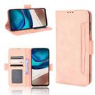 For Motorola Moto G42 Skin Feel Calf Texture Card Slots Leather Phone Case(Pink) - 1