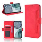 For Motorola Moto G62 5G Skin Feel Calf Texture Card Slots Leather Phone Case(Red) - 1