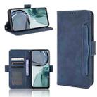 For Motorola Moto G62 5G Skin Feel Calf Texture Card Slots Leather Phone Case(Blue) - 1
