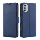 For OPPO K10 5G Ultra-thin Voltage Side Buckle Horizontal Flip Leather Phone Case(Blue) - 1