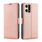 For OPPO Reno7 4G/F21 Pro 4G Ultra-thin Voltage Side Buckle Horizontal Flip Leather Phone Case(Rose Gold) - 1