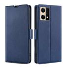 For OPPO Reno7 4G/F21 Pro 4G Ultra-thin Voltage Side Buckle Horizontal Flip Leather Phone Case(Blue) - 1