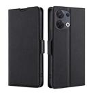 For OPPO Reno8 5G Ultra-thin Voltage Side Buckle Horizontal Flip Leather Phone Case(Black) - 1