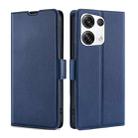 For OPPO Reno8 Pro+ 5G Ultra-thin Voltage Side Buckle Horizontal Flip Leather Phone Case(Blue) - 1