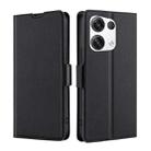 For OPPO Reno8 Pro+ 5G Ultra-thin Voltage Side Buckle Horizontal Flip Leather Phone Case(Black) - 1